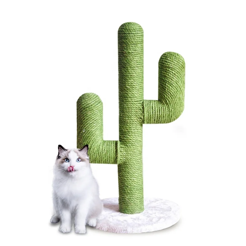 

Big Realistic Cat Rattan Fabric Activity Cactus Roll Pole Trees And Cats Sisal Rope Tower House Paws Carpet Door For Manufactor, Green