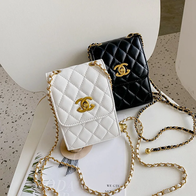 

Cc 2021 Luxury Womens Famous Designer Slant brand Shoulder Bags Chain Mobile Phone Bags, Mixed