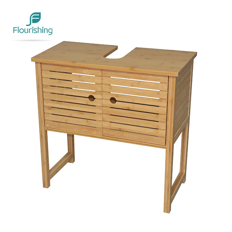 Natural Bamboo Under Sink Storage Vanity For Bathroom Buy