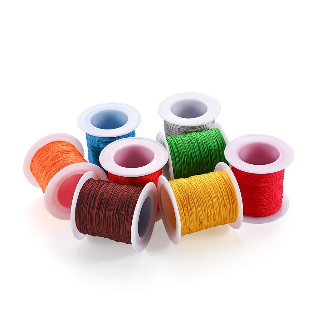 

50m/roll Nylon Cord Thread 30 Colors Cotton Cord For Diy Beading Braided Bracelet Jewelry Finding Making Accessories Supplies, As shown