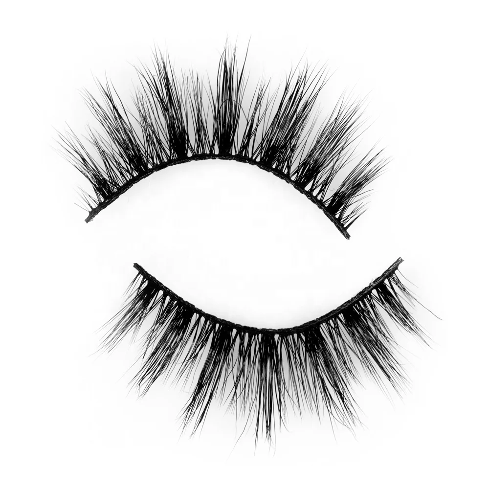 

wholesale 3D 16mm 20mm fluffy mink hair eyelashes soft strong cotton band reusable eyelash with private label lash box vendor