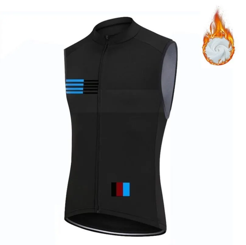 

Factory Wholesale OEM Race Team Men Sport Customize Fleece High Quality Winter Cold Weather Cycling sleeveless Bike Jersey, Customized color