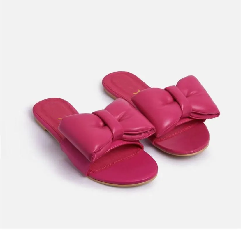 

2021 Summer New Women Bowknot Sandals Fashion Bow Slippers Outdoor Comfortable Shoes Ins Style Plus Size 42
