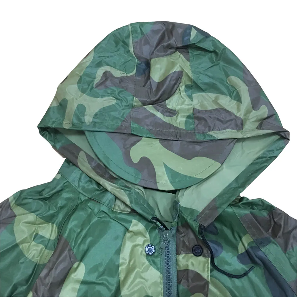 OEM Mens Camo Raincoat With Hood 1pc Camouflage Raincoat Women'S
