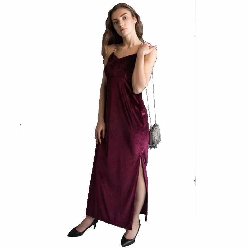 

Summer Long Beading Sleeveless Slit Evening Maxi Elegant Dress
