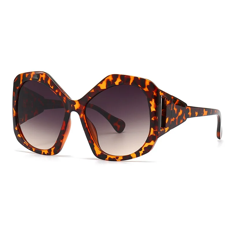 

1222 Irregular women Oversized Sun Glasses Unisex Vintage Plastic frame leopard eyewear wholesale uv400 sunglasses