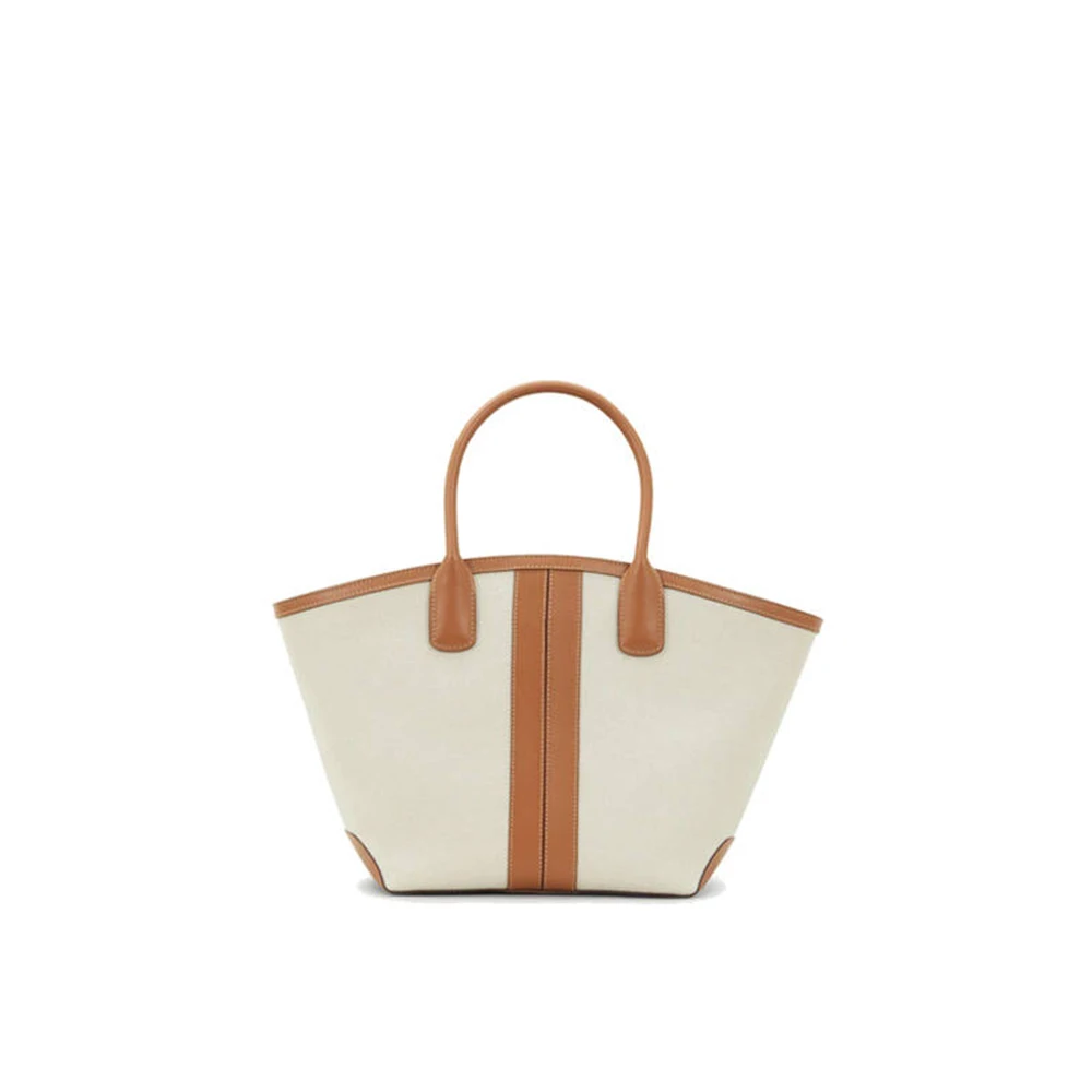 

Luxury Women Oversized Custom Shoulder Handbag Large Custom Tote Bag, White&brown white&black