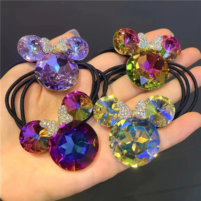 

Luxurious elastic hair tie mouse colorful Sparkling hair band fashion