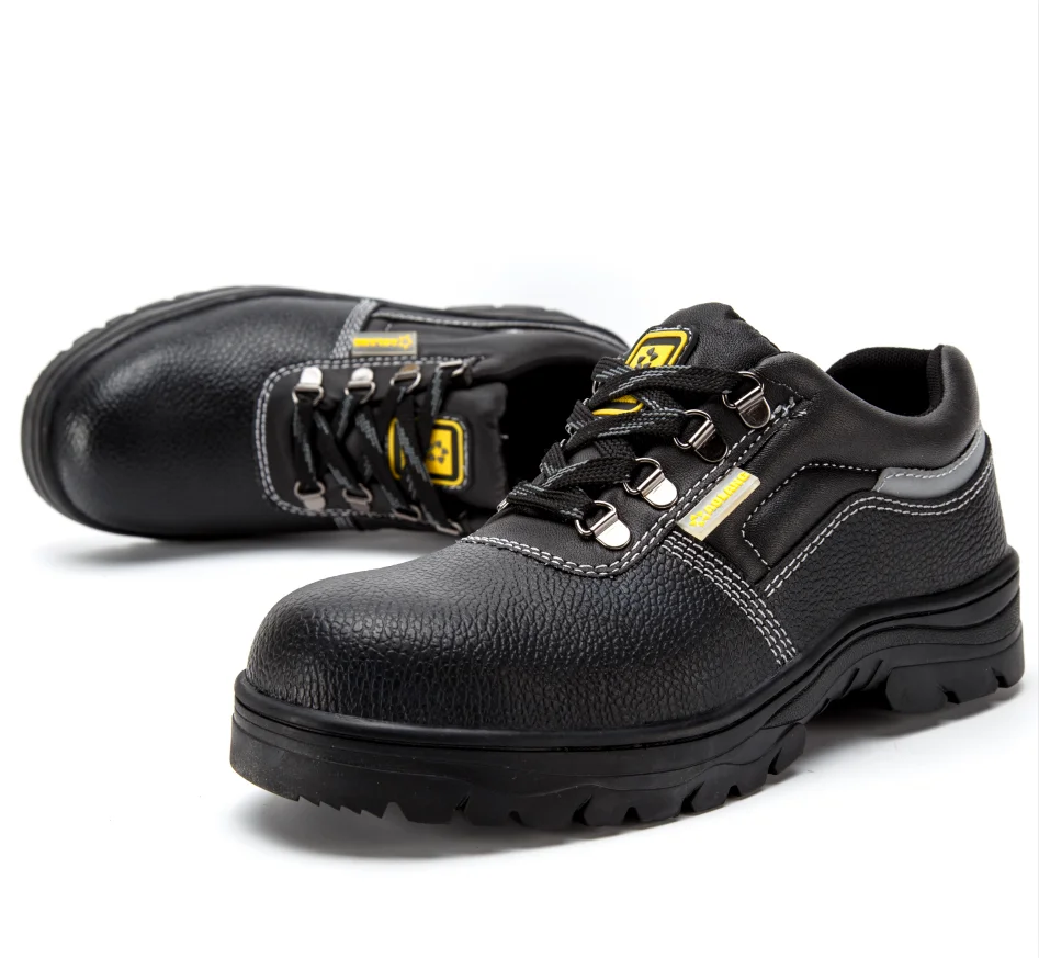 

black Steel toecap safety work shoes