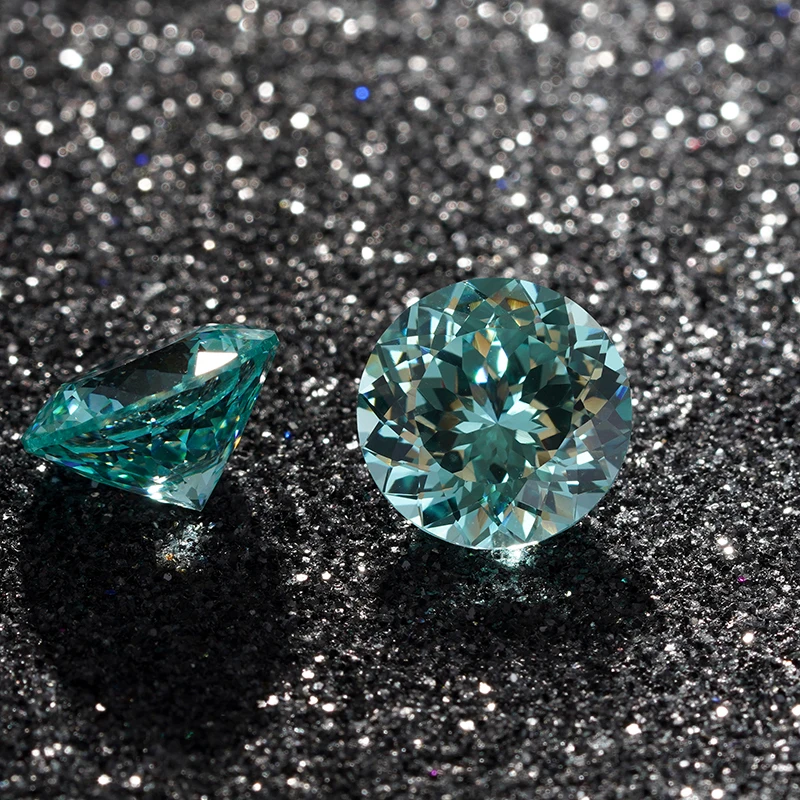 

10mm Round Shape Flower Cut Paraiba color Gemstones Lab Grown Sapphire for ring setting