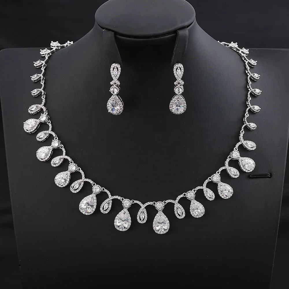 

Fashion jewelry 2021 Necklaces Jewellery sets for Women Accessories Zircon Bridal jewelry, Picture shows
