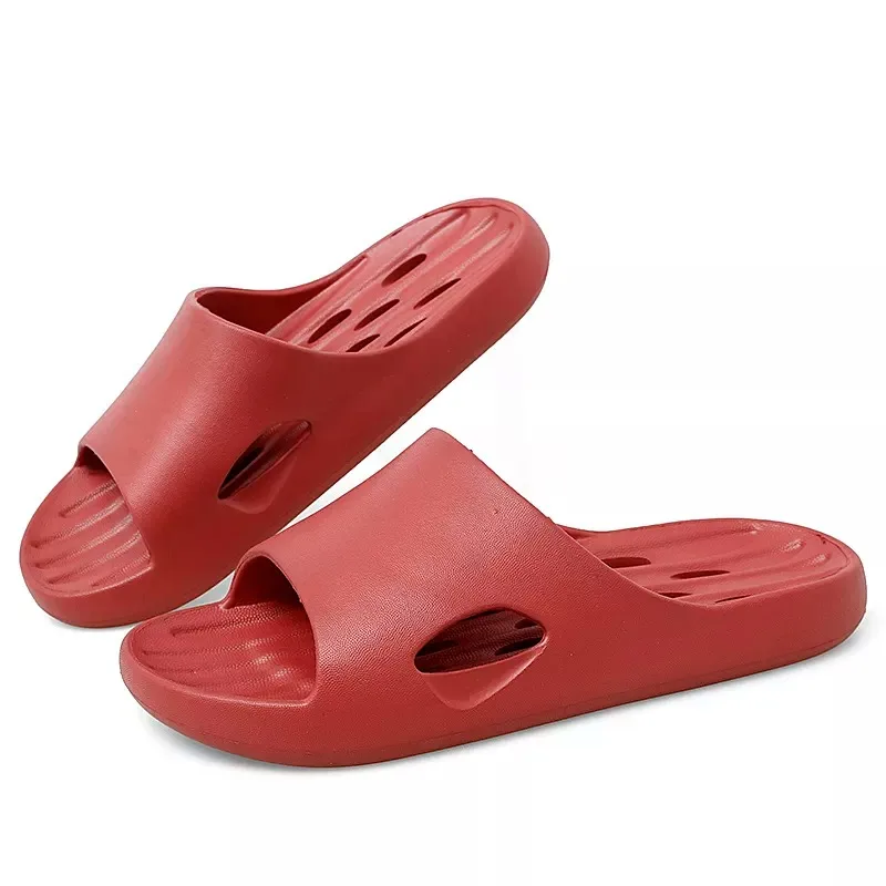 

Hot sales Leakage slippers in the bathroom are anti-slip for couples mens slides and hot sale design woman slide, Solid color