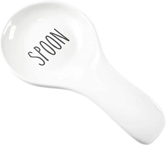 

Small MOQ Ready to ship Ceramic Spoon Holder Utensil Rest for Kitchen Counter Stove Top Ceramic Spoon Rest