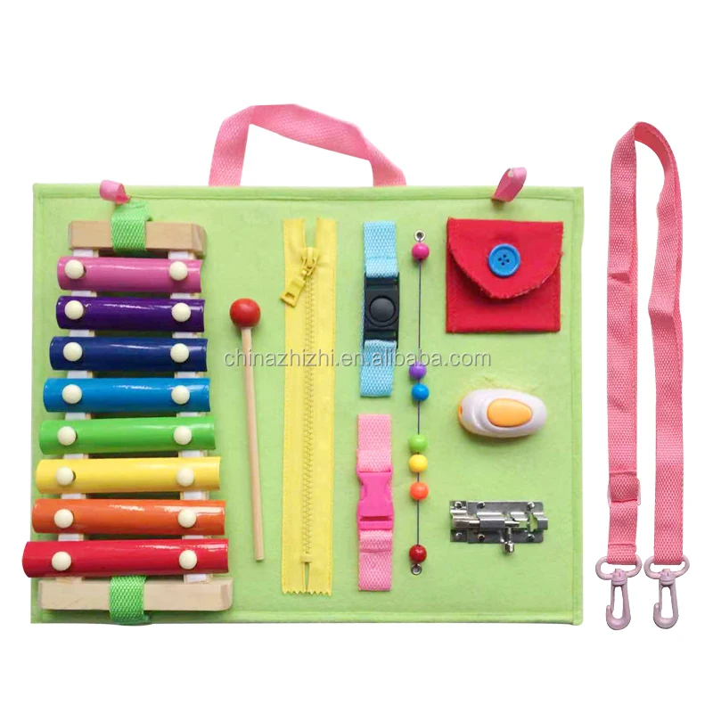 Amazon Montessori Educational Toys Felt Busy Board With Xylophone For Toddlers Learn To Dress Baby Travel Toy Buy Felt Busy Board Baby Travel Toy Montessori Green Board Product On Alibaba Com