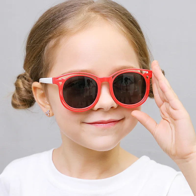 

2022 Fashion boys and girls uv400 sunglasses custom logo round children flexible silicone kids sunglasses, Mix color or custom colors