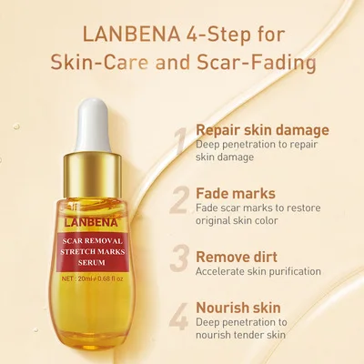 

lanbena Scar Removal serum Repair skin damage Fade marks Nourish skin hot sale, As photo