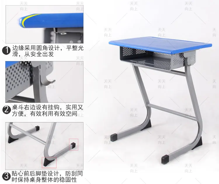 University Desks and Chairs Fixed Student School Chair and Desk Set Classroom Furniture