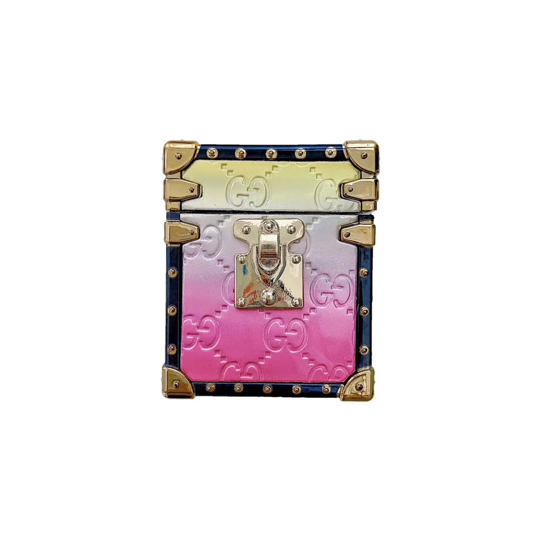 

Luxury Designer Case For Airpods 1/2 Case Metal Plating Gold Laser Fashion Girl case for airpods pro, Silver purple red pink gold black