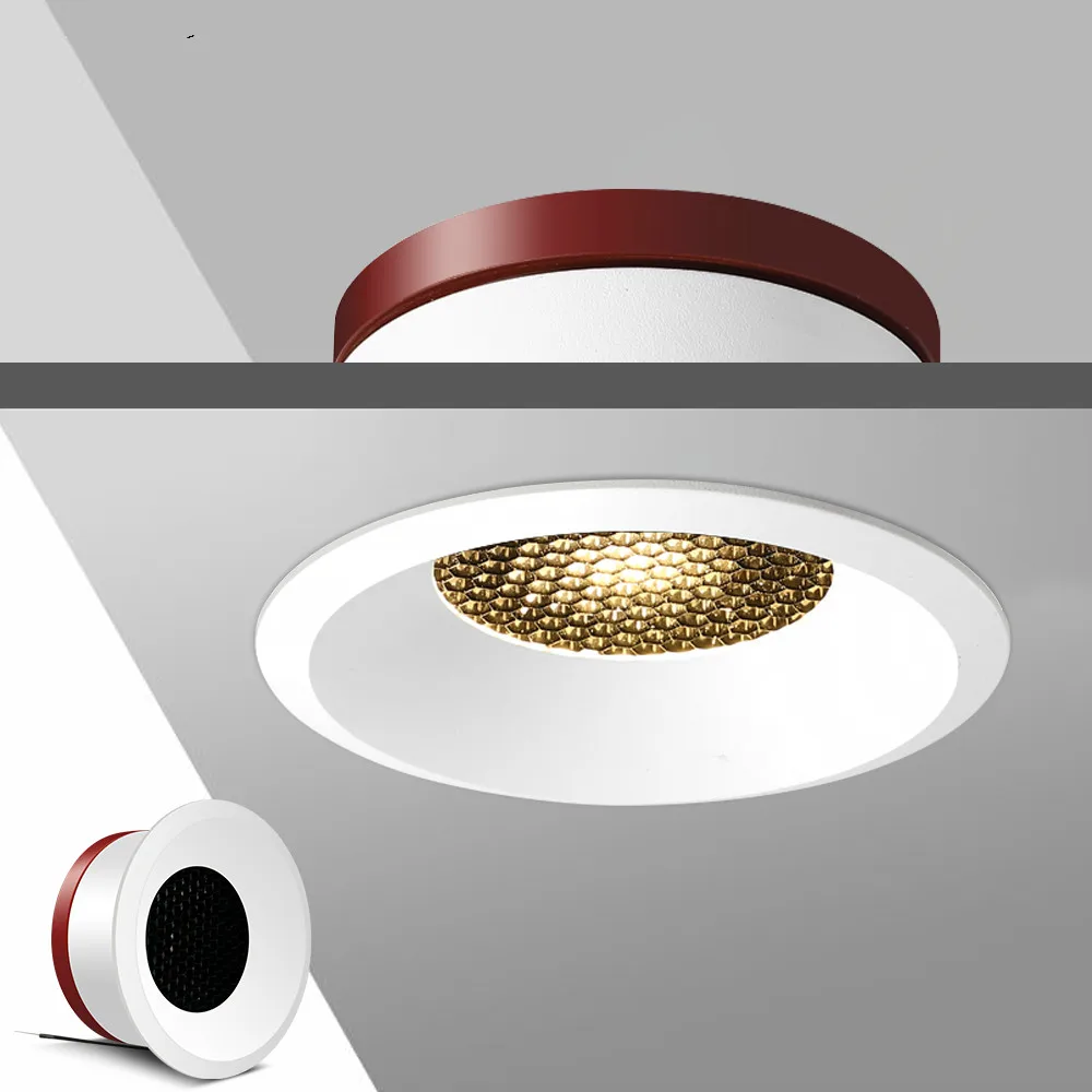 

2020 New Honeycomb Nest Anti Glare Lens COB Recessed Downlight 5W 7W 12W 15W Round LED Ceiling Spot Light Background