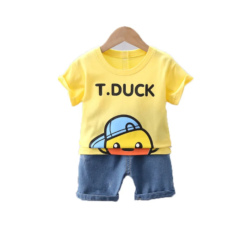 

2021 new boys sets Baby Toddler Kid Boys Round Neck Short-sleeved T-shirt Shorts Two-piece Suit, Yellow,white,purple,red