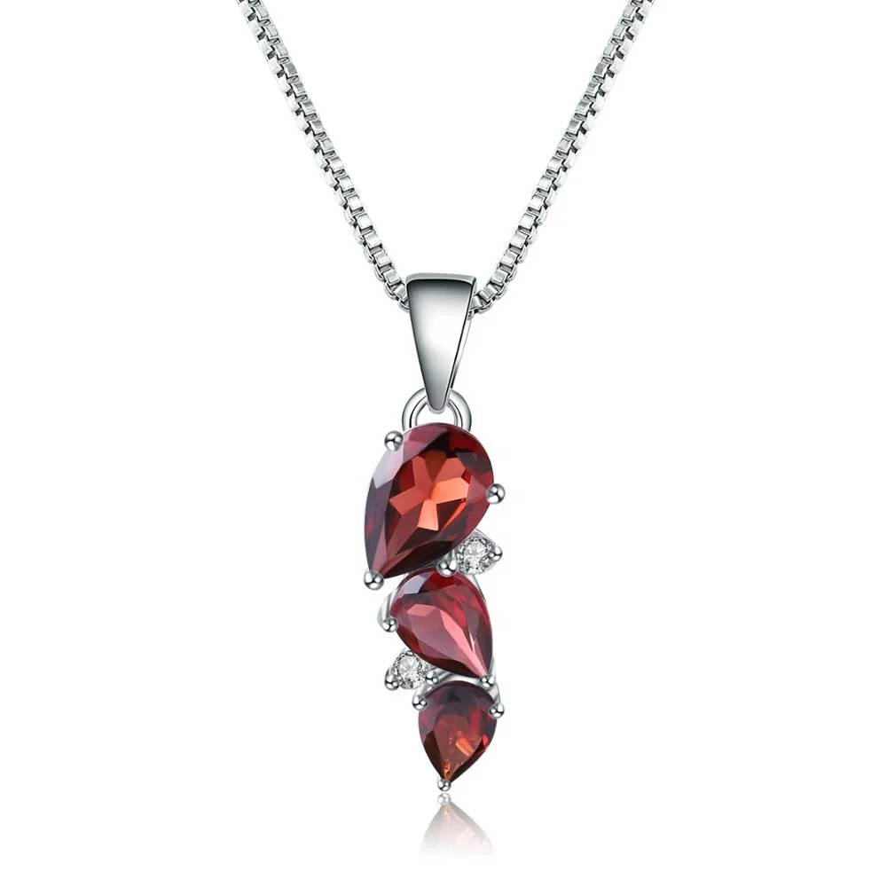 

Abiding Gemstone Pendant Necklace Natural Garnet 925 Sterling Silver Wedding Jewelry Pendant For Women