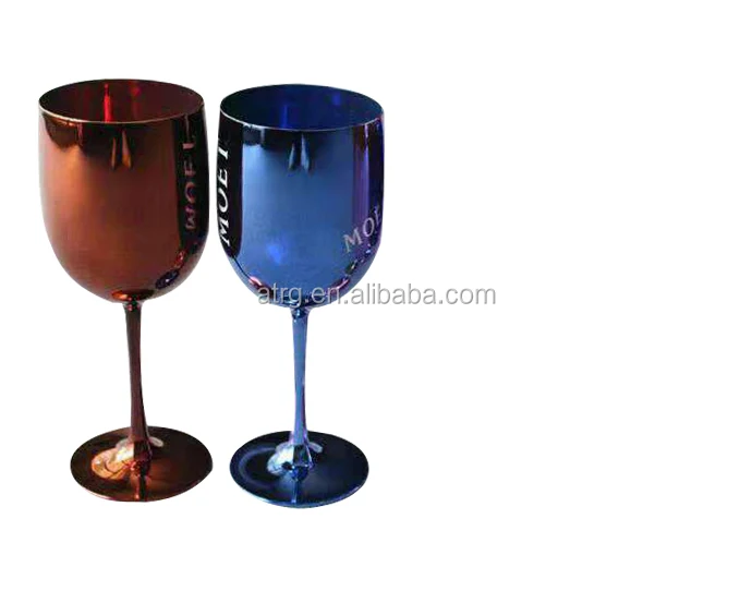 Metallic look plastic food grade colorful wine cup