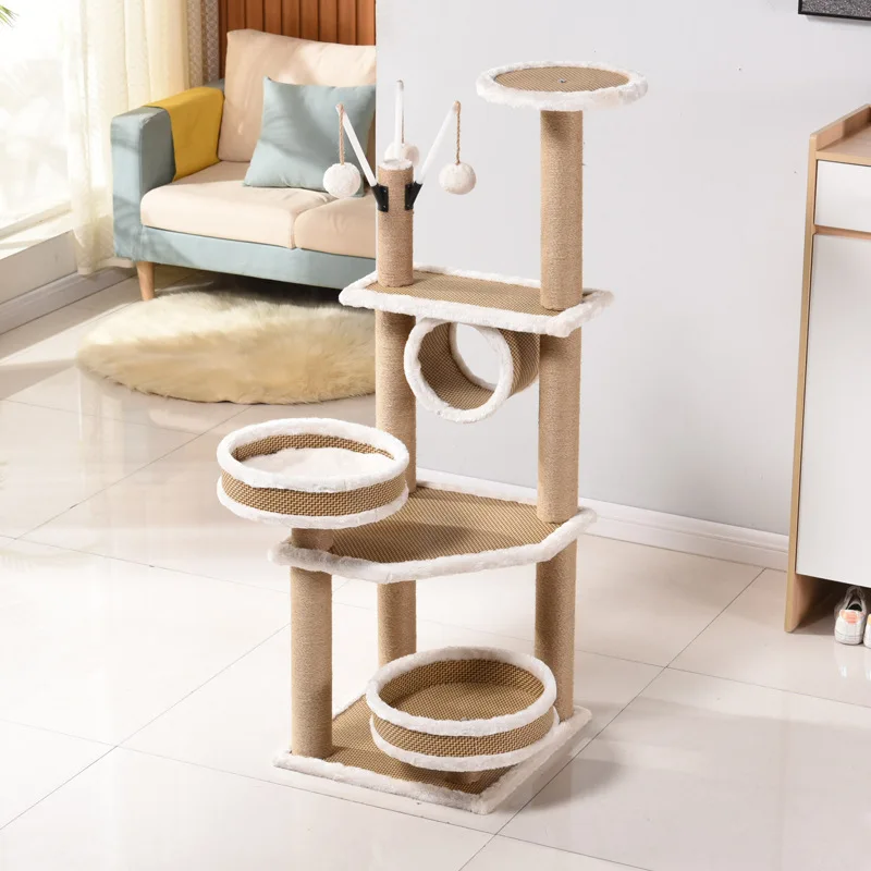 

Wholesale Rattan Mat Cat Supplies Jumping Platform Grabbing Post Grabbing Board Standing Cat Tree Toys