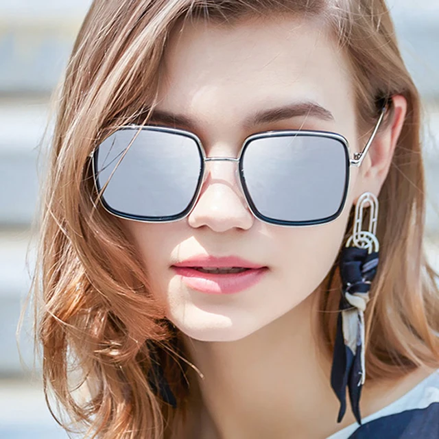 

DLL9056 New fashion shades sunglasses womens Square oversized and metal sun glasses 2020 gafas de sol