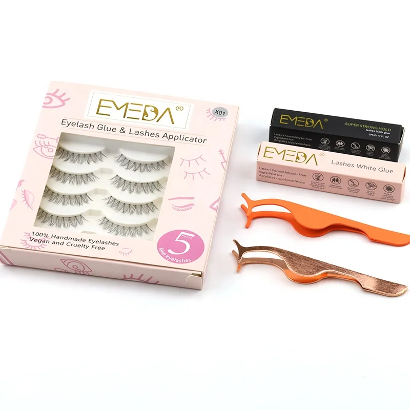 

EMEDA wholesale 6d faux mink eyelash 20mm custom label cruelty free vegan lashes 3d silk eyelashes