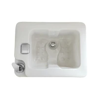 

High quality fiberglass white square pedicure sink bowl for massage spa chair