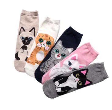 

Japanese Korean trend animal cat women girls teen tube cotton cute socks, 5 colors