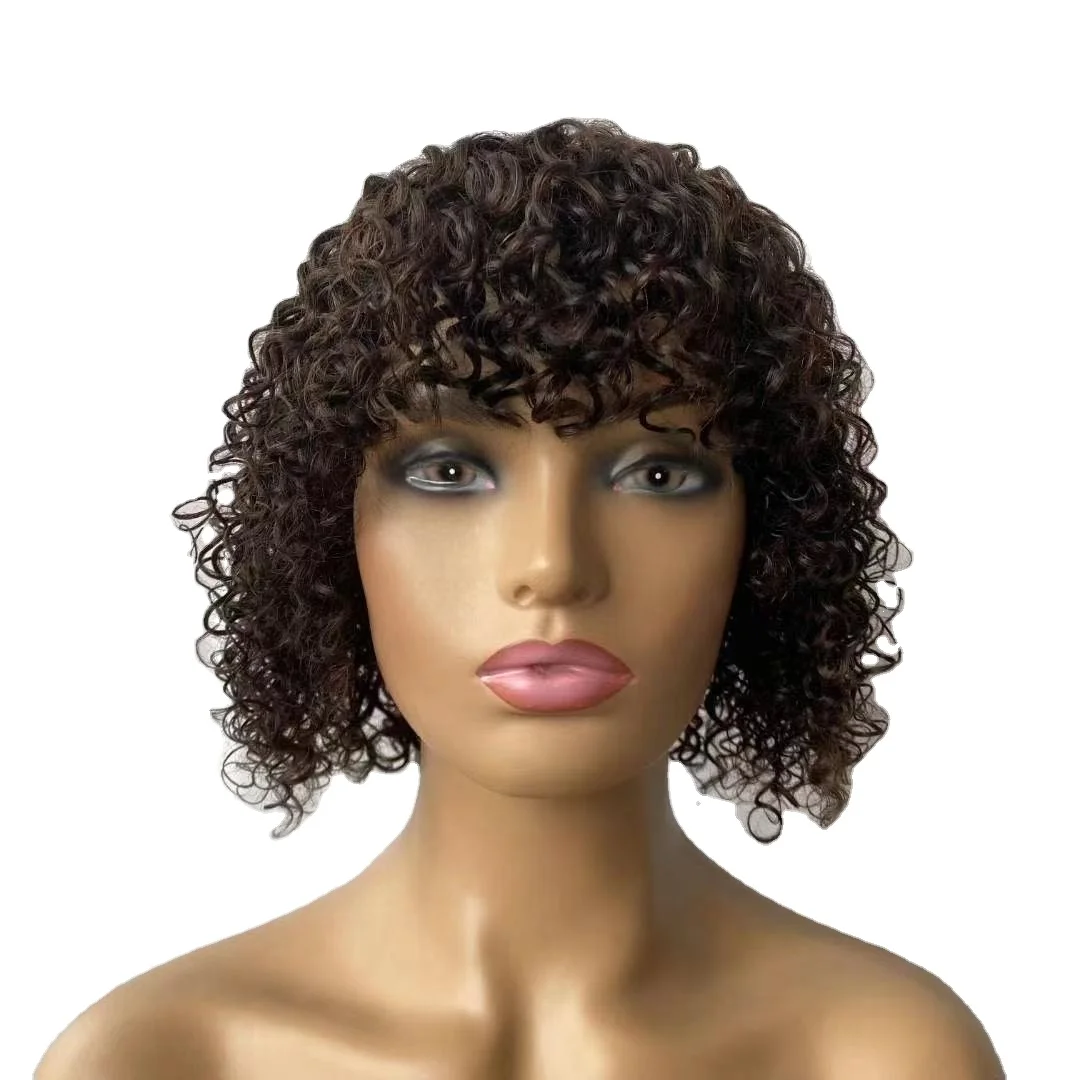 

4# 2021 new European, American and African small roll bohemian curly real wig Human Hair