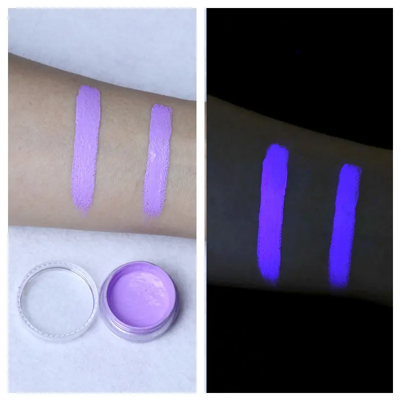 
3g Pastel Fluorescent uv color water based Face and Body Paint glowing in the dark 