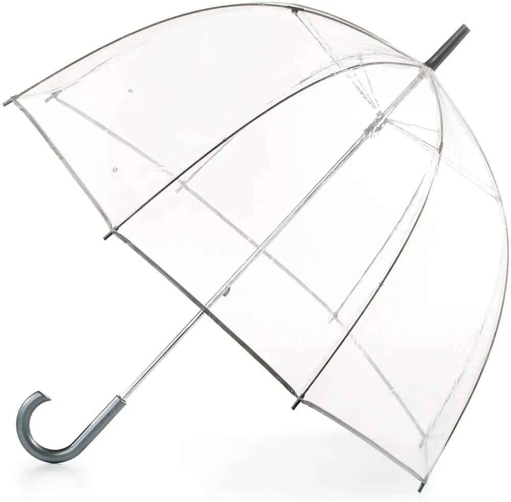 

Women's see throught dome shape transparent plastic clear bubble umbrella