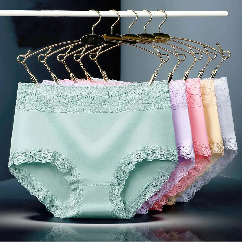 

Wholesale Sexy Female Lingerie Girls Seamless Briefs for Women Cotton Solid Underwear High Waist Sexy Lace Women's Panties, 7 colors as show