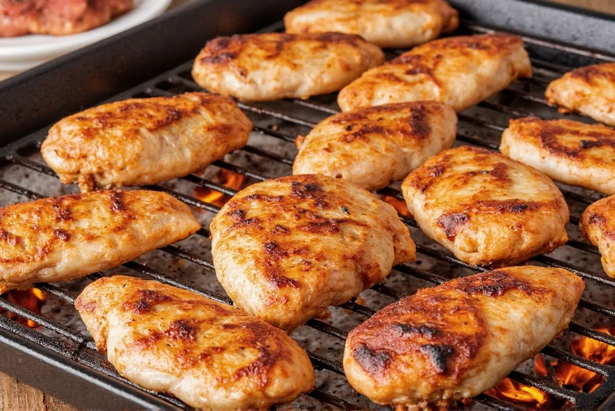 Spice rack with smoked chicken nearby