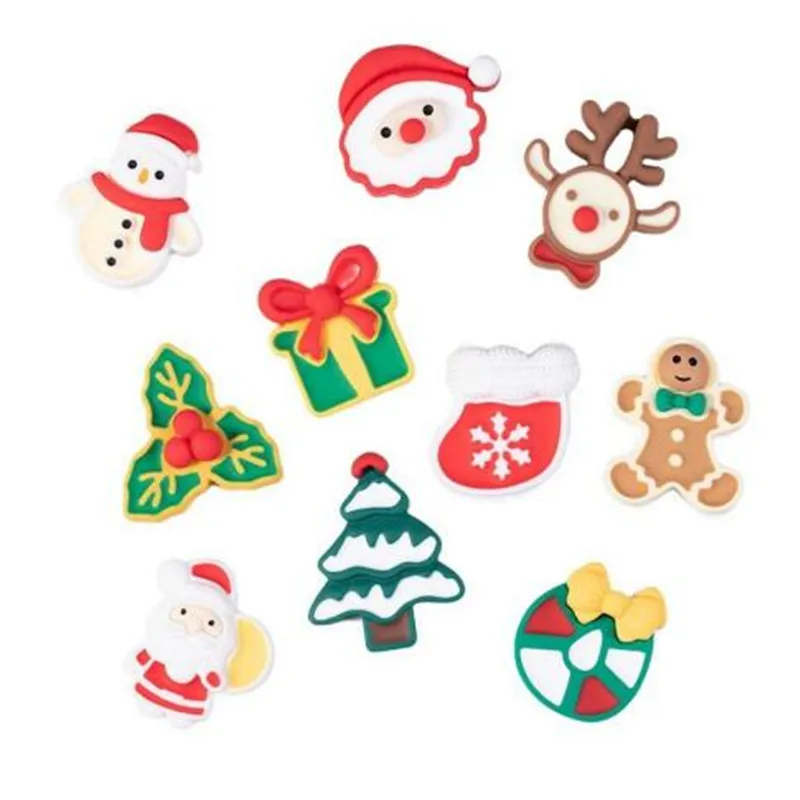 

100Pcs Cute Flat Back Resin Mini Christmas Cabochons Xmas Scrapbooking DIY Jewelry Craft Figures Decoration Hair Accessories