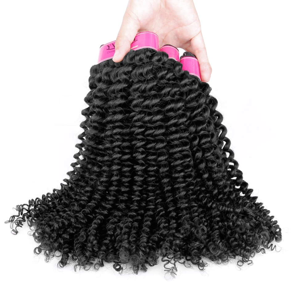 

Yvonne hight Quality Kinky Curly closure 100% Virgin Brazilian Hand woven Hair natural bundles 8-30Inch, Natural color