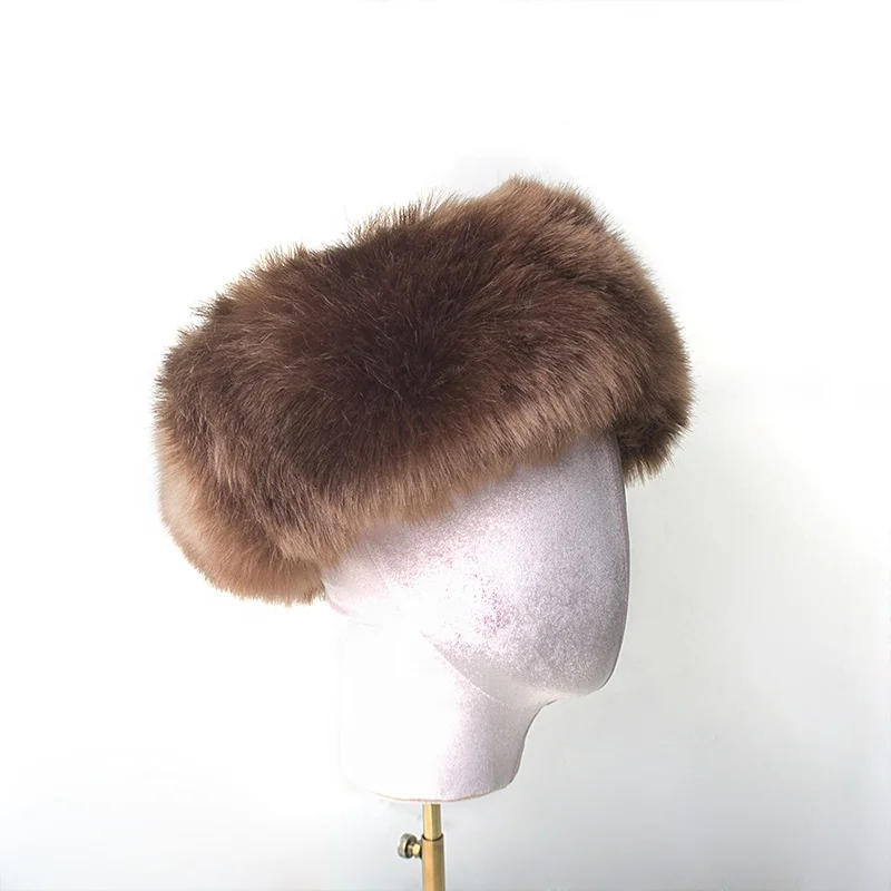 

Winter Fake Fox Fur Rainbow Colorful fur headbands for Women