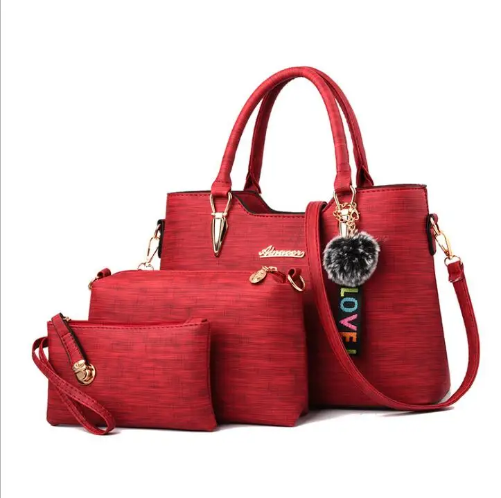 

OEM Audit factory customized top quality Golden supplier New coming ladies bags handbag 3pcs set