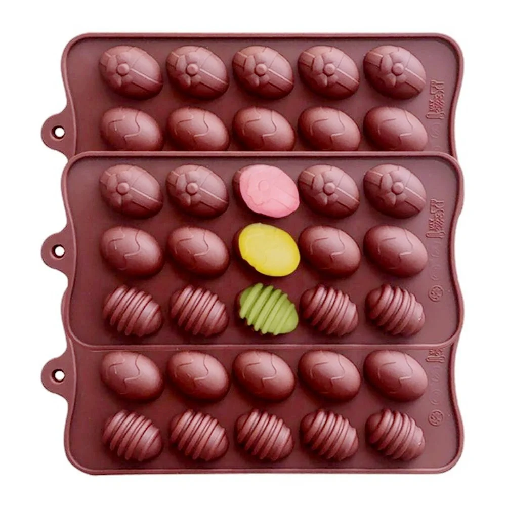 

15 Holes New Easter Eggs Silicone Chocolate Mold Soap Form Candy Bar Cake Decorating Moulds 3D Fondant Molds, As shown