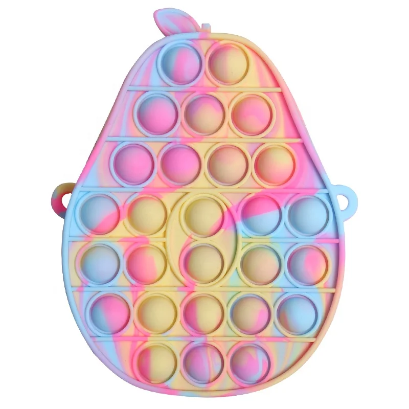 

Cute zipper fidget silicone pop bubble bag push pop mini coin purse keychain, Colorful