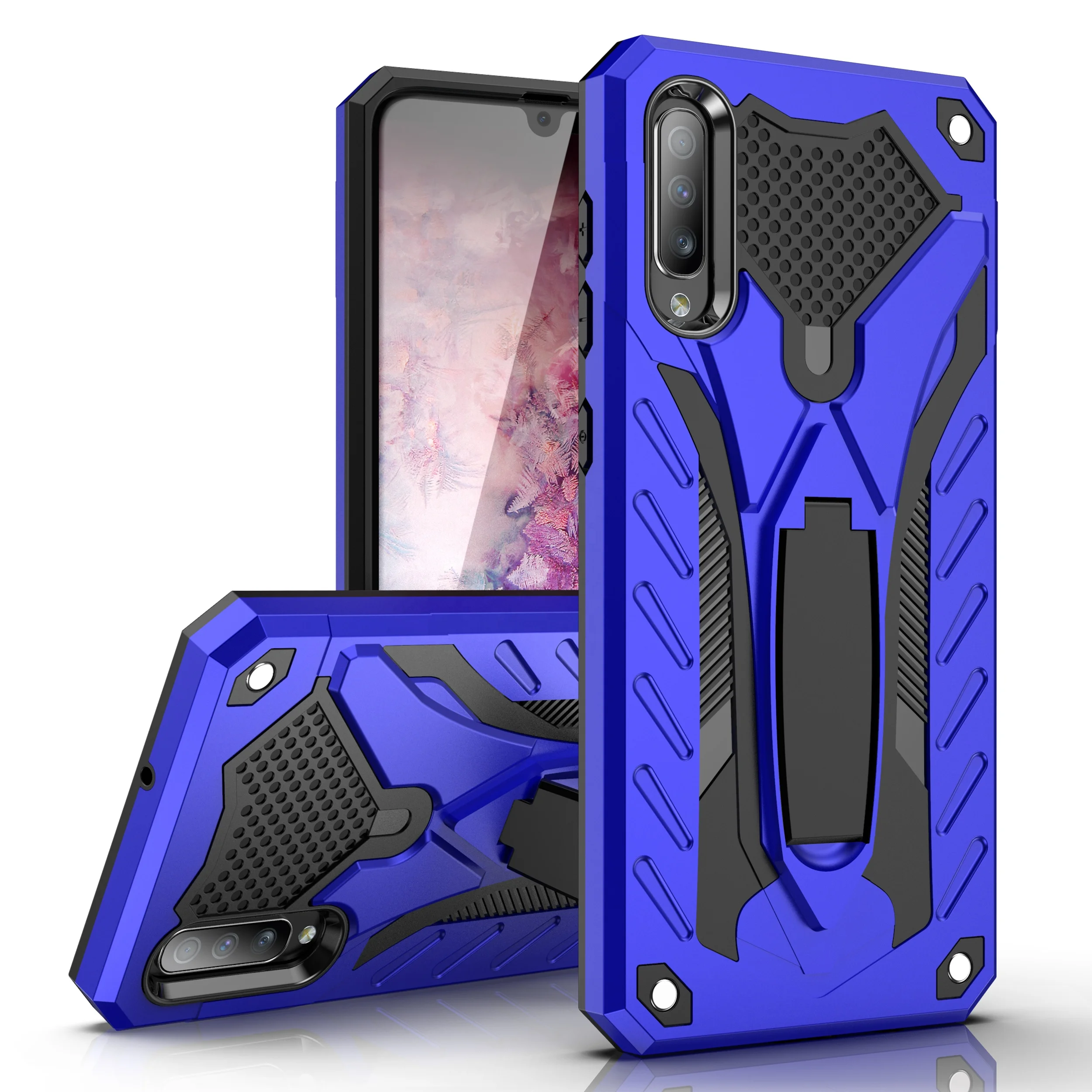 

ZHIKE Shock-Resistant Anti-Drop Hard PC with Stand Kickstand Mobile Phone Case Impact Defender TPU Cover for Samsung Galaxy A50, Black, red, blue, silver, rose gold, luxury gold