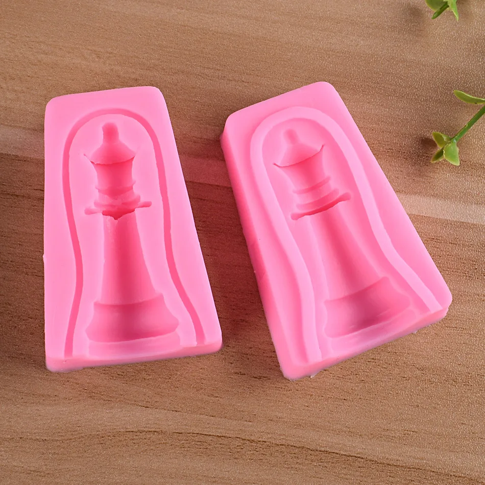 

6 Kinds Multi-style Chess Fondant Chocolate Silicone Mold Three-dimensional Games Cake Baking Accessories, As picture