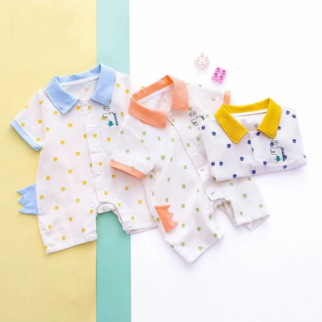

Wholesale Baby Clothes New Born Girl's boy's jumpsuit Lapel Romper From China