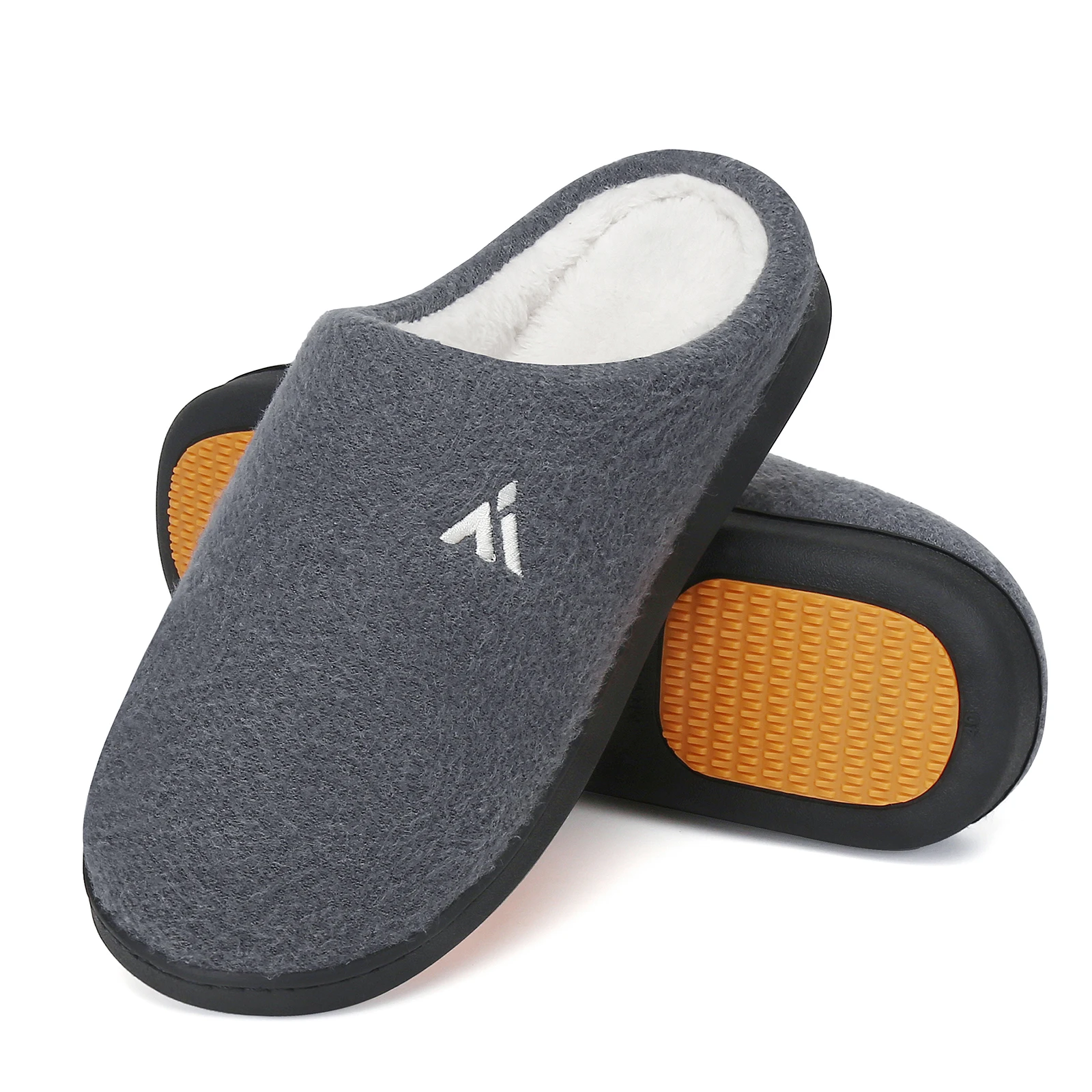 

Felt Unisex Memory Foam Warm Anti Slip Indoor Cotton House Slippers for Men Women, 4 colors