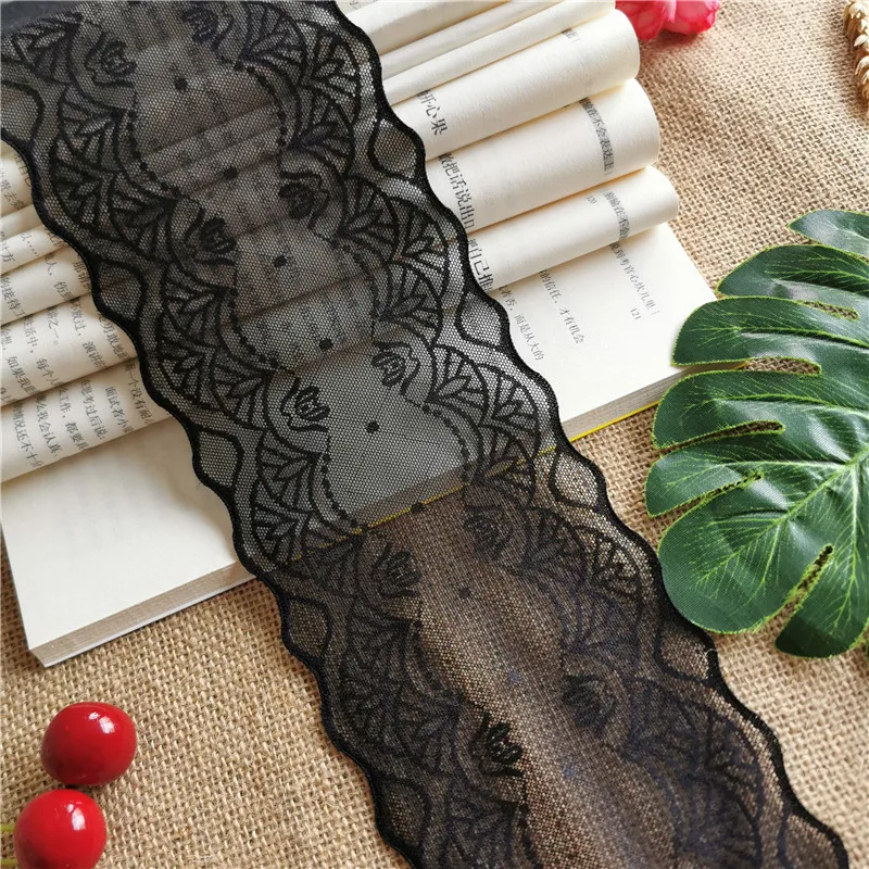 

10cm new floral elastic leaf frame lace fabric, suitable for girls to wear LS1059