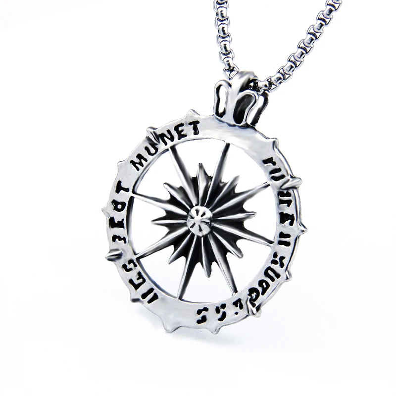 

Roman clock fashion sun god stainless steel pendant personality trend English men titanium steel pendant wholesale