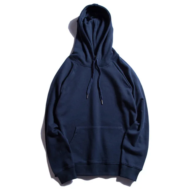 

Wholesale High quality jumper unisex custom cotton private label blank logo terry plain mens Pullover hoodies with no labels, Navy