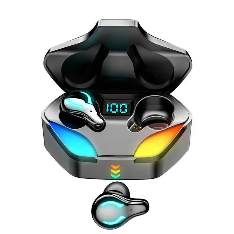 

X1 Tws V5.1 Gaming Wireless Earbuds Rgb Colorful Light Power Display In Ear Bt Earphone & Headphones